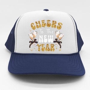 Cheers To The New Year 2024 Champagne Happy New Year 2024  Trucker Hat