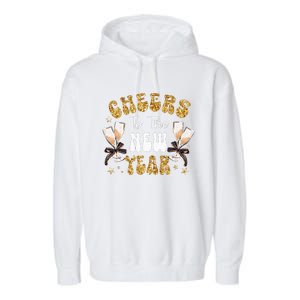 Cheers To The New Year 2024 Champagne Happy New Year 2024  Garment-Dyed Fleece Hoodie