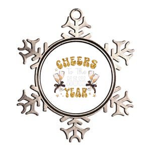 Cheers To The New Year 2024 Champagne Happy New Year 2024  Metallic Star Ornament