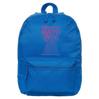 Come To The Math Side We Have Pi Gift 3 14 Day Math Geek Gift 16 in Basic Backpack
