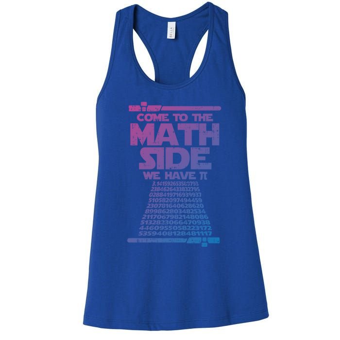 Come To The Math Side We Have Pi Gift 3 14 Day Math Geek Gift Women's Racerback Tank