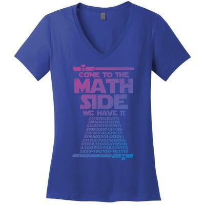 Come To The Math Side We Have Pi Gift 3 14 Day Math Geek Gift Women's V-Neck T-Shirt