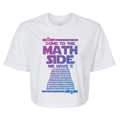 Come To The Math Side We Have Pi Gift 3 14 Day Math Geek Gift Bella+Canvas Jersey Crop Tee