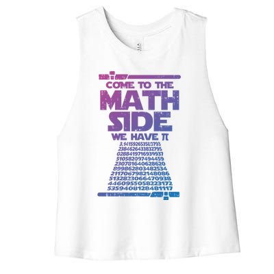 Come To The Math Side We Have Pi Gift 3 14 Day Math Geek Gift Women's Racerback Cropped Tank