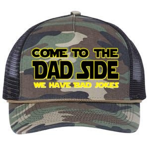 Come To The Dad Side We Have Bad Jokes Retro Rope Trucker Hat Cap