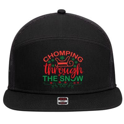 Chomping Through The Snow 7 Panel Mesh Trucker Snapback Hat