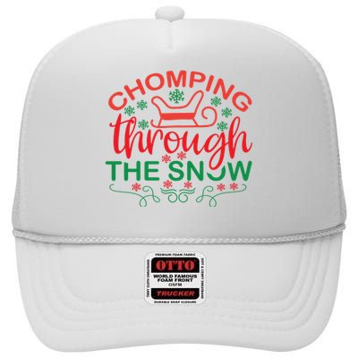 Chomping Through The Snow High Crown Mesh Back Trucker Hat