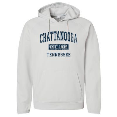 Chattanooga Tennessee Tn Vintage Sports Performance Fleece Hoodie