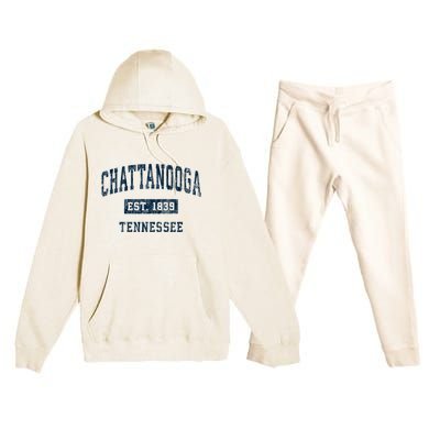 Chattanooga Tennessee Tn Vintage Sports Premium Hooded Sweatsuit Set