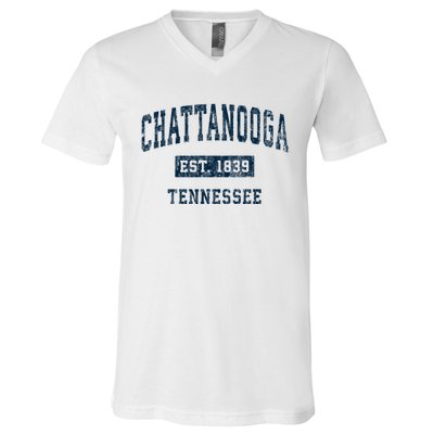 Chattanooga Tennessee Tn Vintage Sports V-Neck T-Shirt