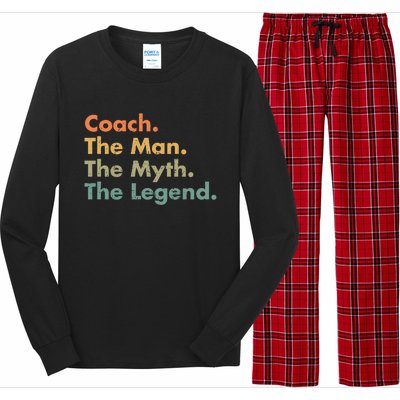 Coach The The Myth The Legend Father Dad Uncle Great Gift Long Sleeve Pajama Set