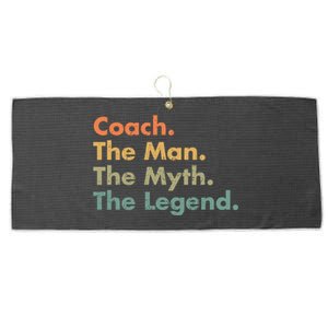 Coach The The Myth The Legend Father Dad Uncle Great Gift Large Microfiber Waffle Golf Towel