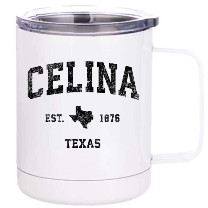 Celina Texas Tx Vintage Athletic Sports Design 12 oz Stainless Steel Tumbler Cup