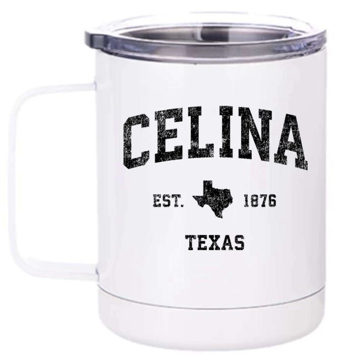 Celina Texas Tx Vintage Athletic Sports Design 12 oz Stainless Steel Tumbler Cup