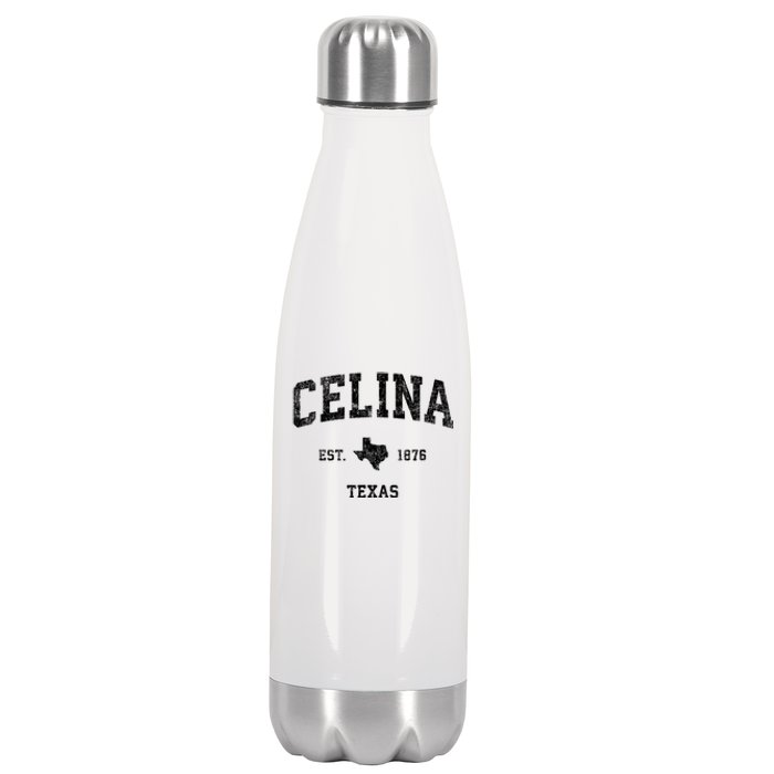 Celina Texas Tx Vintage Athletic Sports Design Stainless Steel Insulated Water Bottle