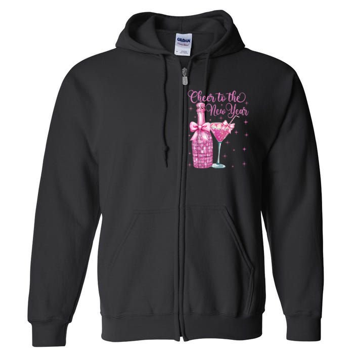 Cheer To The New Year Happy New Year 2025 Party Full Zip Hoodie