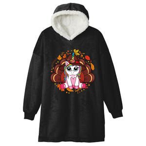 Cute Thanksgiving Turkey Unicorn Hooded Wearable Blanket