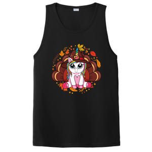 Cute Thanksgiving Turkey Unicorn PosiCharge Competitor Tank