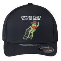 Country Toads Take Me Home Cowboy Frog Funny Western Flexfit Unipanel Trucker Cap