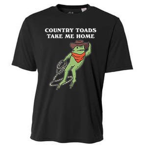 Country Toads Take Me Home Cowboy Frog Funny Western Cooling Performance Crew T-Shirt