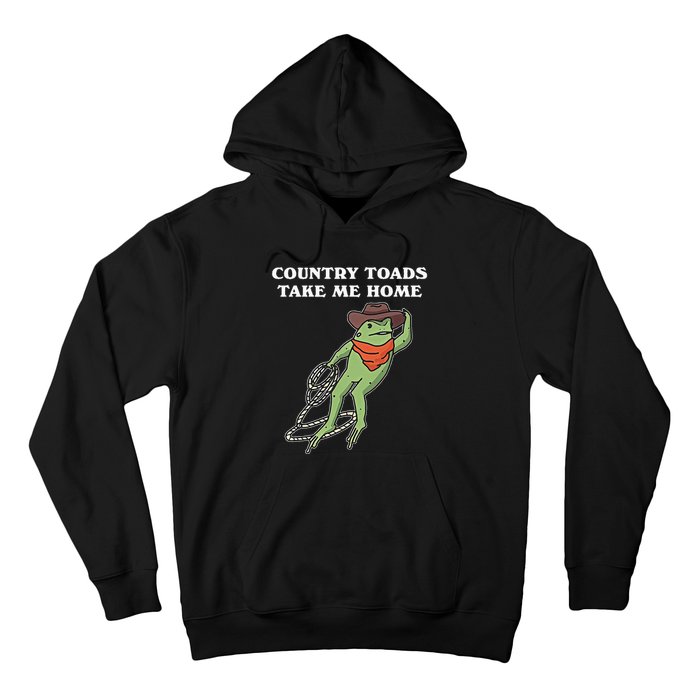 Country Toads Take Me Home Cowboy Frog Funny Western Hoodie