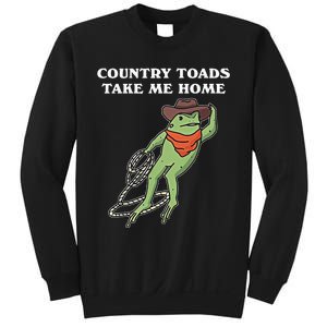 Country Toads Take Me Home Cowboy Frog Funny Western Sweatshirt