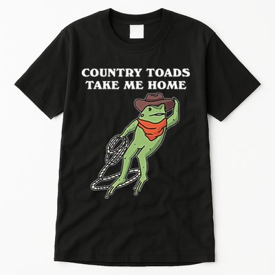 Country Toads Take Me Home Cowboy Frog Funny Western Tall T-Shirt