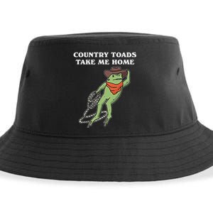 Country Toads Take Me Home Cowboy Frog Funny Western Sustainable Bucket Hat