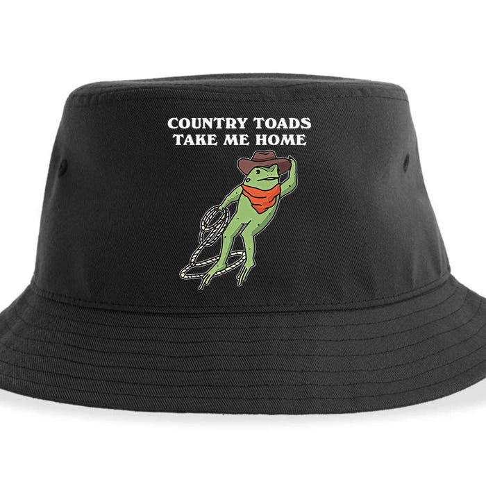 Country Toads Take Me Home Cowboy Frog Funny Western Sustainable Bucket Hat