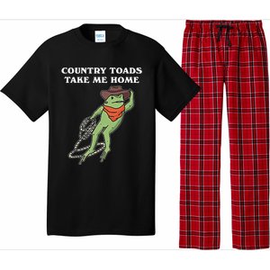 Country Toads Take Me Home Cowboy Frog Funny Western Pajama Set