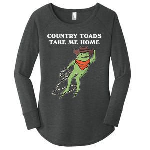 Country Toads Take Me Home Cowboy Frog Funny Western Women's Perfect Tri Tunic Long Sleeve Shirt