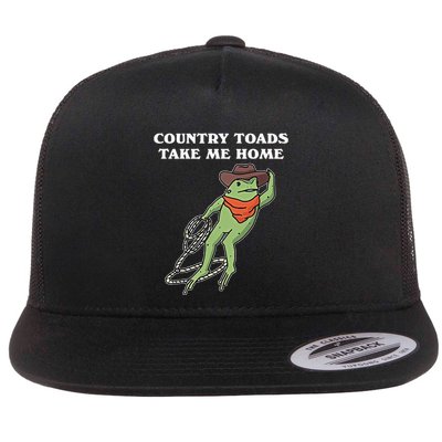 Country Toads Take Me Home Cowboy Frog Funny Western Flatbill Hat