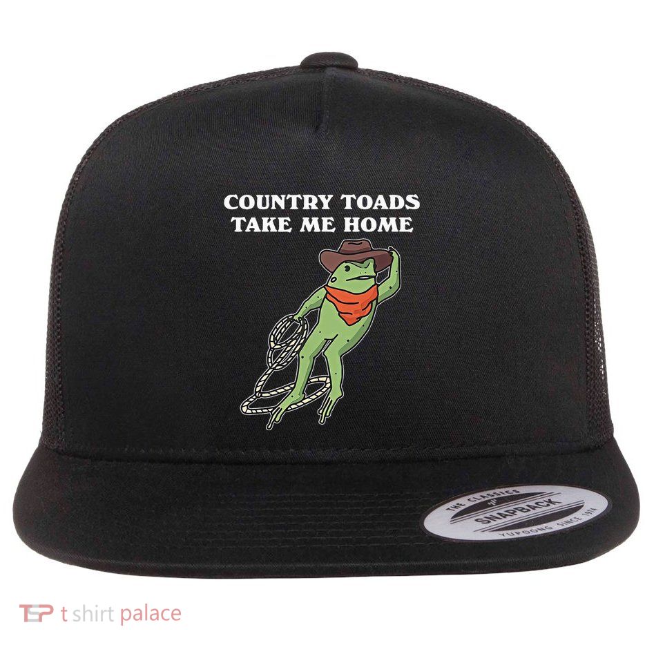 Country Toads Take Me Home Cowboy Frog Funny Western Flatbill Hat
