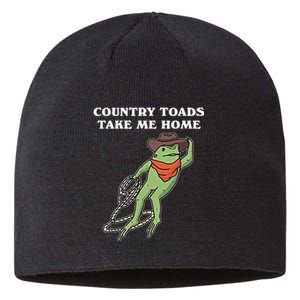 Country Toads Take Me Home Cowboy Frog Funny Western Sustainable Beanie