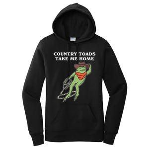 Country Toads Take Me Home Cowboy Frog Funny Western Women's Pullover Hoodie