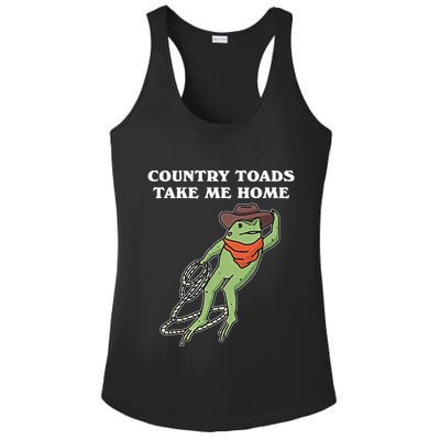 Country Toads Take Me Home Cowboy Frog Funny Western Ladies PosiCharge Competitor Racerback Tank