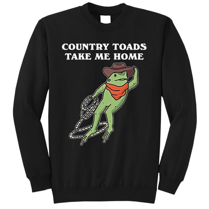 Country Toads Take Me Home Cowboy Frog Funny Western Tall Sweatshirt