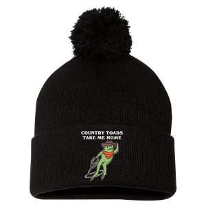 Country Toads Take Me Home Cowboy Frog Funny Western Pom Pom 12in Knit Beanie