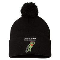 Country Toads Take Me Home Cowboy Frog Funny Western Pom Pom 12in Knit Beanie