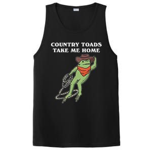 Country Toads Take Me Home Cowboy Frog Funny Western PosiCharge Competitor Tank