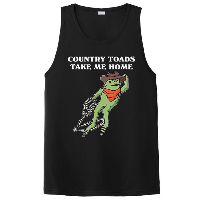 Country Toads Take Me Home Cowboy Frog Funny Western PosiCharge Competitor Tank