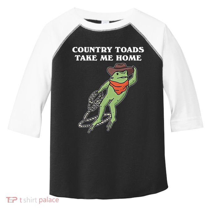 Country Toads Take Me Home Cowboy Frog Funny Western Toddler Fine Jersey T-Shirt