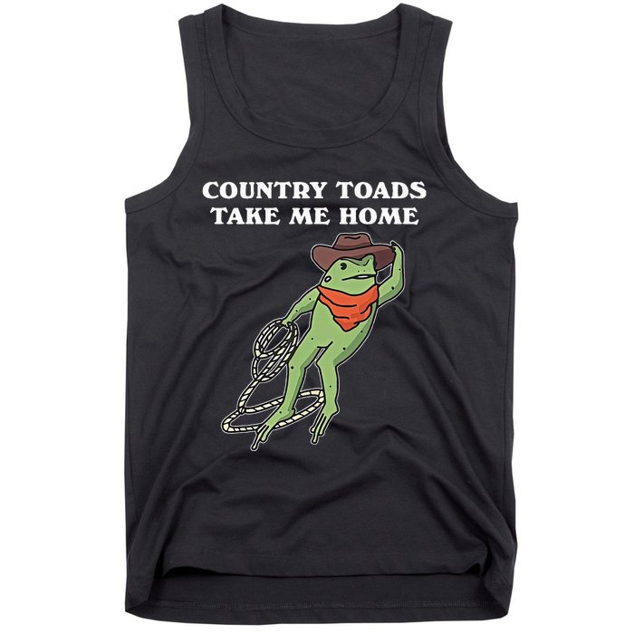 Country Toads Take Me Home Cowboy Frog Funny Western Tank Top