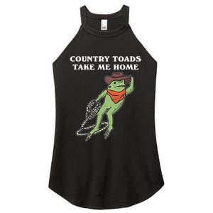 Country Toads Take Me Home Cowboy Frog Funny Western Women's Perfect Tri Rocker Tank