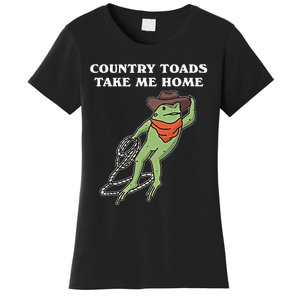 Country Toads Take Me Home Cowboy Frog Funny Western Women's T-Shirt