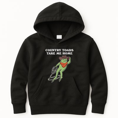 Country Toads Take Me Home Cowboy Frog Funny Western Kids Hoodie