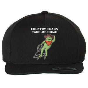 Country Toads Take Me Home Cowboy Frog Funny Western Wool Snapback Cap