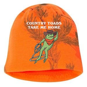 Country Toads Take Me Home Cowboy Frog Funny Western Kati - Camo Knit Beanie