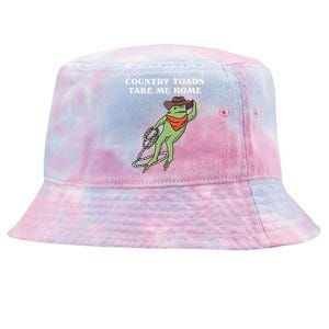 Country Toads Take Me Home Cowboy Frog Funny Western Tie-Dyed Bucket Hat