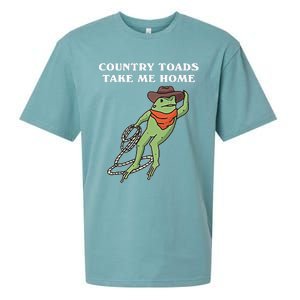 Country Toads Take Me Home Cowboy Frog Funny Western Sueded Cloud Jersey T-Shirt